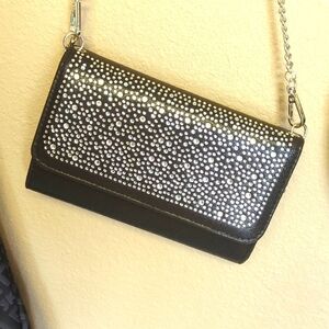 Rhinestone vegan leather purse nwot